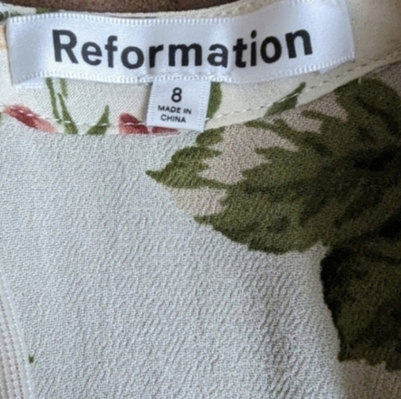 NWOT Reformation Castel Floral Tie Neck Midi Dress – Cottagecore Prairie – 8 - Picture 11 of 13